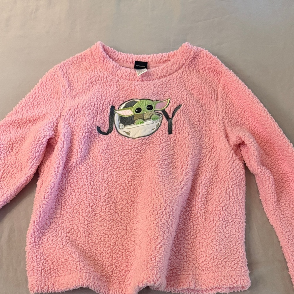 Star Wars Pink Fleece with Baby Yoda Embroidery